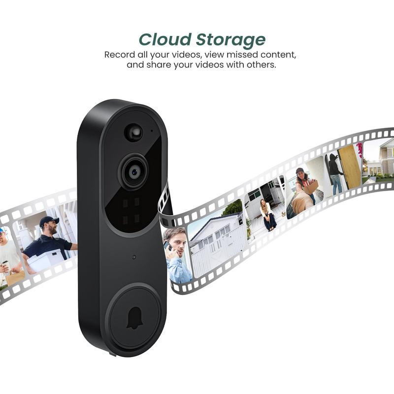 SafeView 1080P Wireless Video Doorbell + Chime | AI Detection, 2-Way Audio, Night Vision