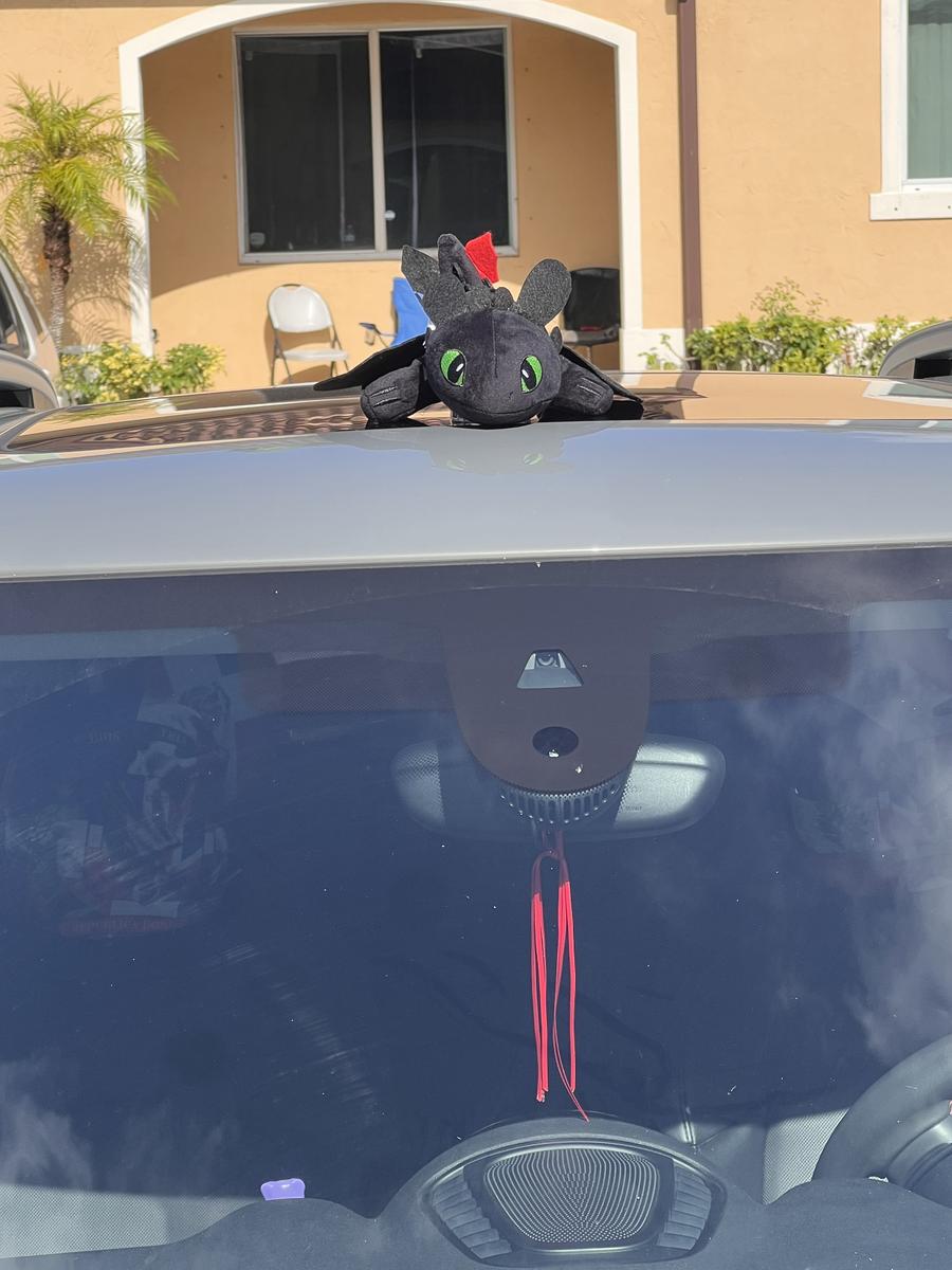 Chibi Toothless Car Ornament – Cute 3D Printed Motorcycle Toy & Roof Top Decor with Keychain