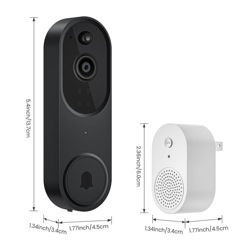 SafeView 1080P Wireless Video Doorbell + Chime | AI Detection, 2-Way Audio, Night Vision
