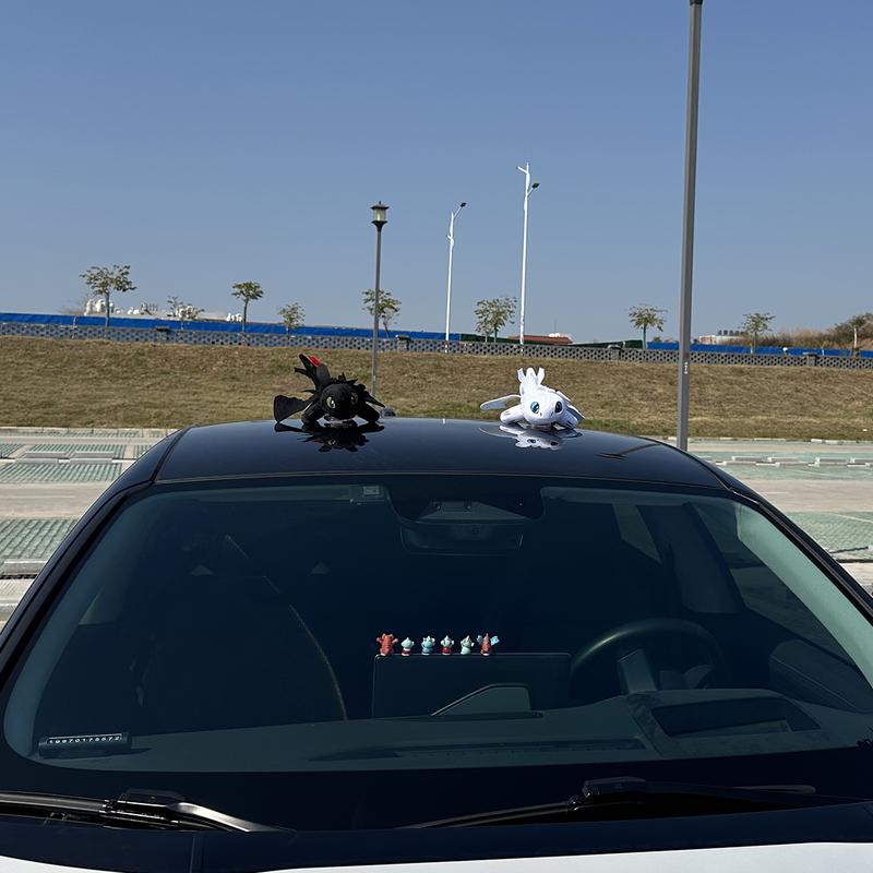 Chibi Toothless Car Ornament – Cute 3D Printed Motorcycle Toy & Roof Top Decor with Keychain