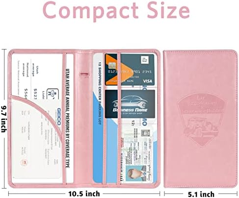 Car Registration & Insurance Holder – Magnetic Vehicle Document Organizer for Glove Box, License & Cards