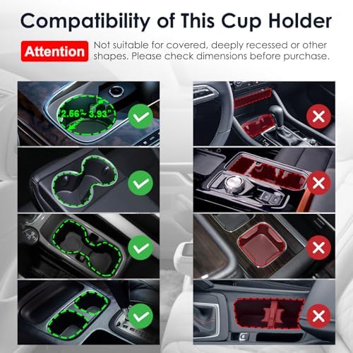 Upgraded Car Cup Holder Expander – Fits Yeti, Hydro Flask, Nalgene, Owala & More (2.6"–4.8") – No Tools Needed