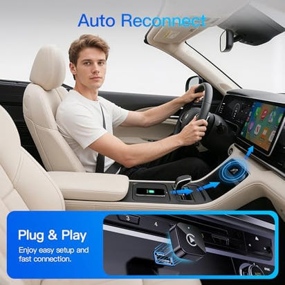 (2025 Upgraded) Wireless CarPlay Adapter – Convert Wired to Wireless Apple CarPlay for iPhone (Fast & Lag-Free)