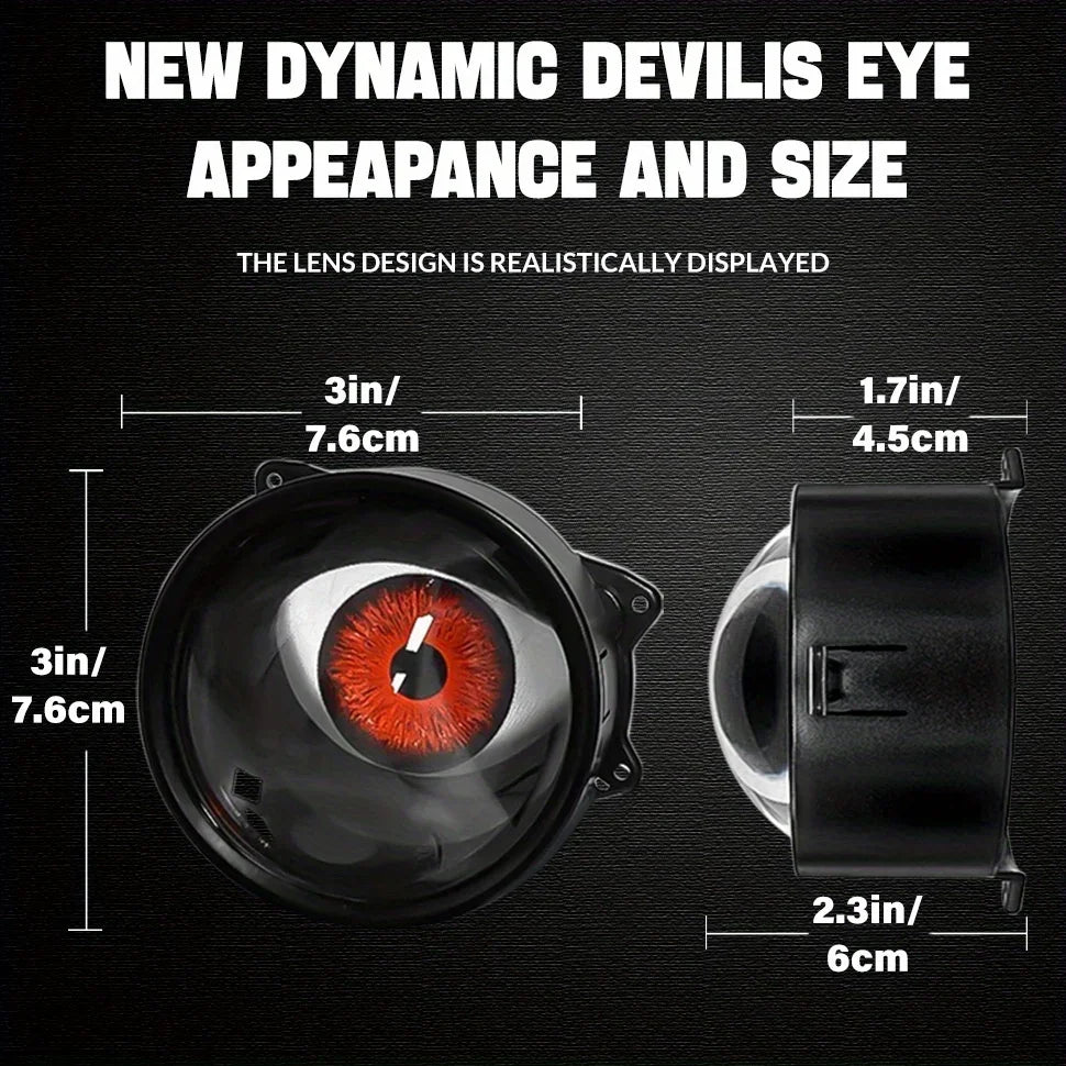 Devil Eyes Light for Cars, 12V LED Headlight with Adjustable Eye Pattern - Cool Car Accessories,Remote control,Vehicle Custom Devil Eyes Lights Adjustable LED Devil Eyes Headlights