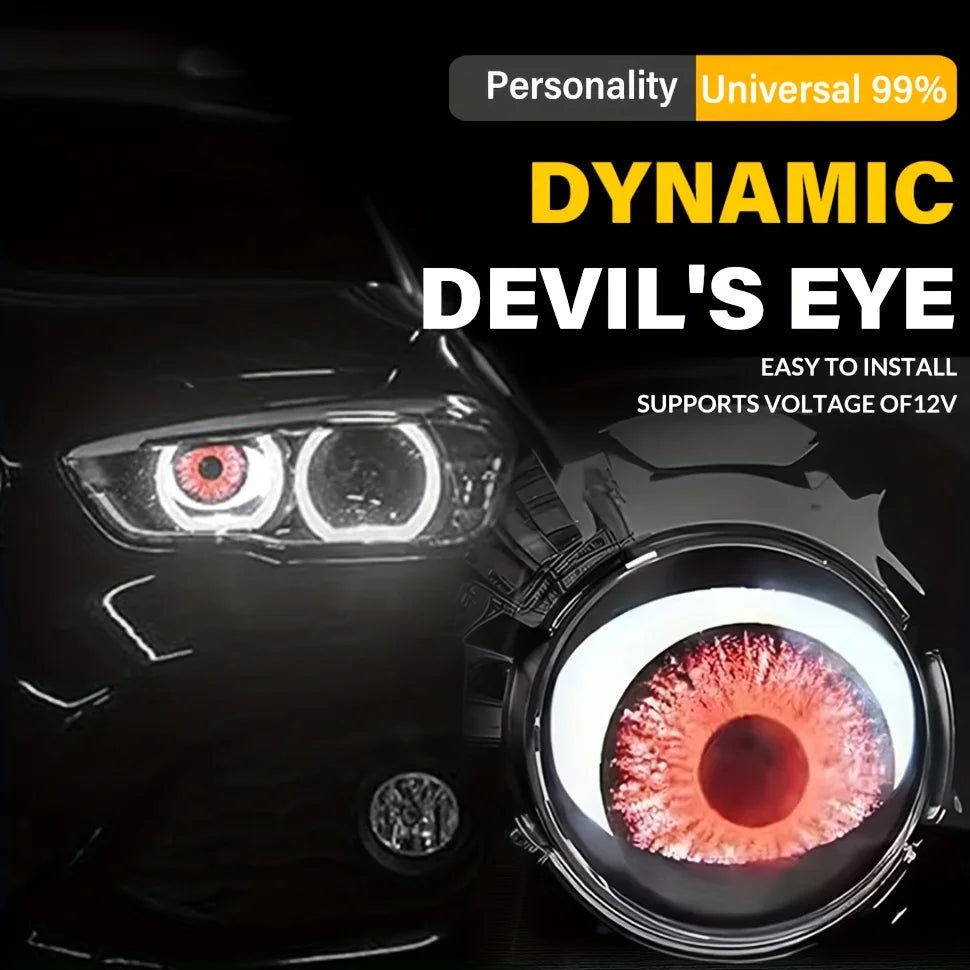 Devil Eyes Light for Cars, 12V LED Headlight with Adjustable Eye Pattern - Cool Car Accessories,Remote control,Vehicle Custom Devil Eyes Lights Adjustable LED Devil Eyes Headlights