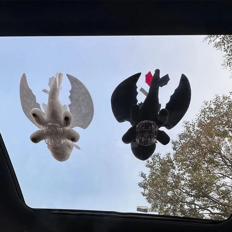 Chibi Toothless Car Ornament – Cute 3D Printed Motorcycle Toy & Roof Top Decor with Keychain