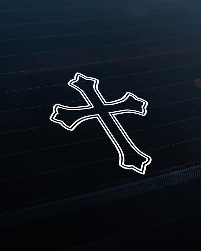 V2 Cross Decal 20 x 20 in (BIG SIZE - High-quality Car Decal)