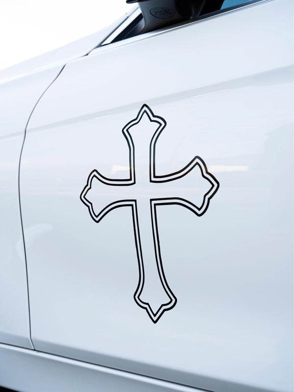 V2 Cross Decal 20 x 20 in (BIG SIZE - High-quality Car Decal)