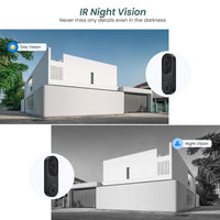 SafeView 1080P Wireless Video Doorbell + Chime | AI Detection, 2-Way Audio, Night Vision