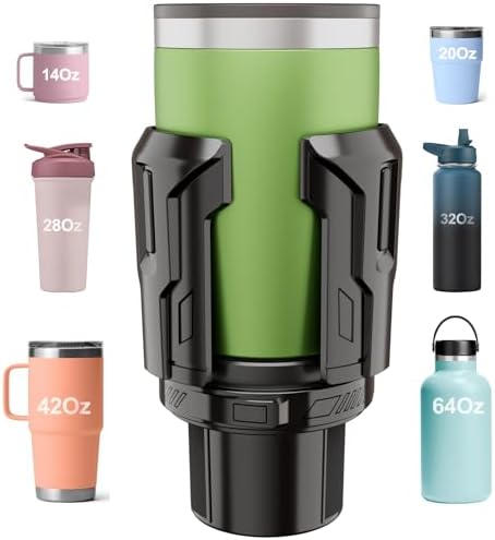 Upgraded Car Cup Holder Expander – Fits Yeti, Hydro Flask, Nalgene, Owala & More (2.6"–4.8") – No Tools Needed