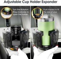 Upgraded Car Cup Holder Expander – Fits Yeti, Hydro Flask, Nalgene, Owala & More (2.6"–4.8") – No Tools Needed