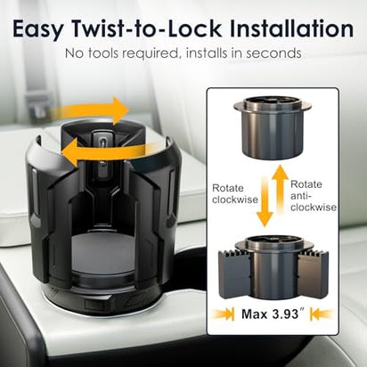 Upgraded Car Cup Holder Expander – Fits Yeti, Hydro Flask, Nalgene, Owala & More (2.6