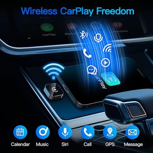 (2025 Upgraded) Wireless CarPlay Adapter – Convert Wired to Wireless Apple CarPlay for iPhone (Fast & Lag-Free)
