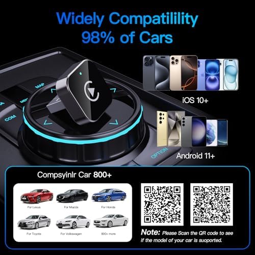 (2025 Upgraded) Wireless CarPlay Adapter – Convert Wired to Wireless Apple CarPlay for iPhone (Fast & Lag-Free)