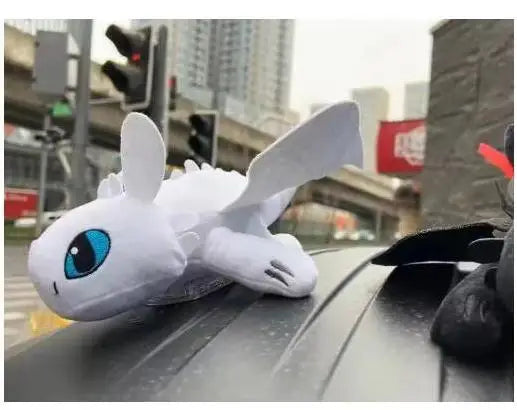 Chibi Toothless Car Ornament – Cute 3D Printed Motorcycle Toy & Roof Top Decor with Keychain