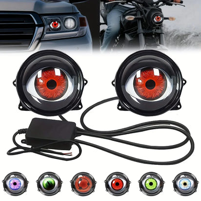 Devil Eyes Light for Cars, 12V LED Headlight with Adjustable Eye Pattern - Cool Car Accessories,Remote control,Vehicle Custom Devil Eyes Lights Adjustable LED Devil Eyes Headlights