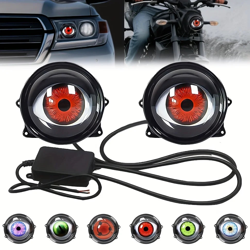 Devil Eyes Light for Cars, 12V LED Headlight with Adjustable Eye Pattern - Cool Car Accessories,Remote control,Vehicle Custom Devil Eyes Lights Adjustable LED Devil Eyes Headlights