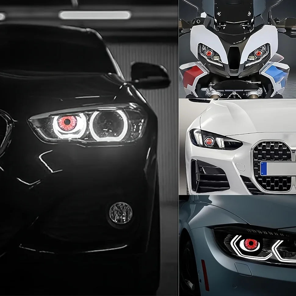 Devil Eyes Light for Cars, 12V LED Headlight with Adjustable Eye Pattern - Cool Car Accessories,Remote control,Vehicle Custom Devil Eyes Lights Adjustable LED Devil Eyes Headlights