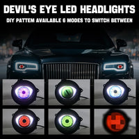 Devil Eyes Light for Cars, 12V LED Headlight with Adjustable Eye Pattern - Cool Car Accessories,Remote control,Vehicle Custom Devil Eyes Lights Adjustable LED Devil Eyes Headlights