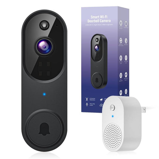 SafeView 1080P Wireless Video Doorbell + Chime | AI Detection, 2-Way Audio, Night Vision