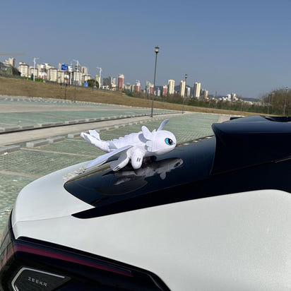 Chibi Toothless Car Ornament – Cute 3D Printed Motorcycle Toy & Roof Top Decor with Keychain